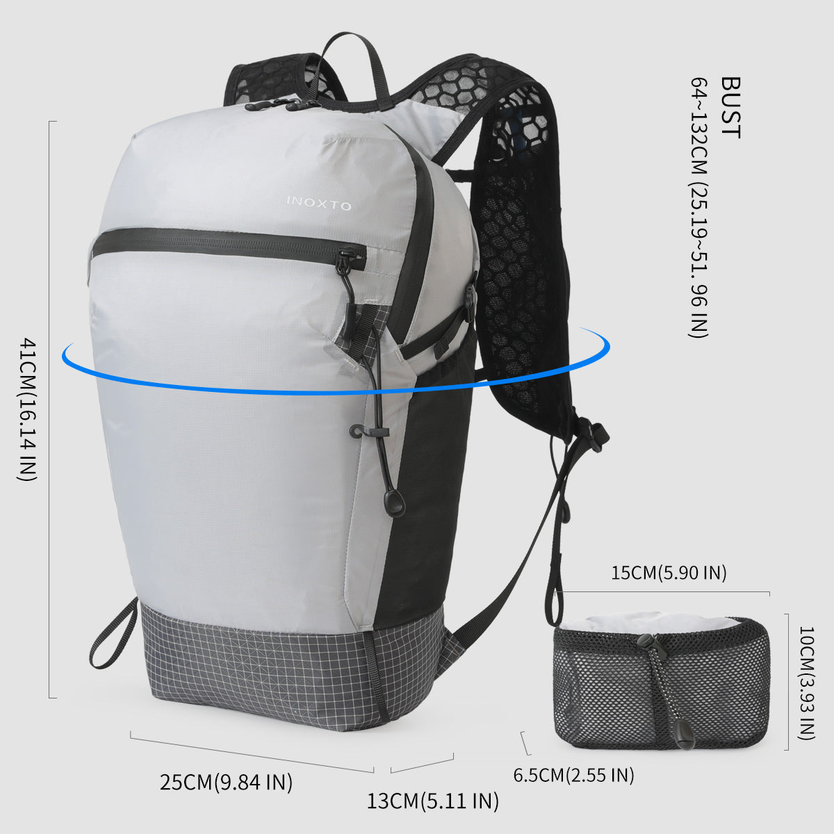 Foldable Lightweight Hydration Backpack with Two 500ML Flasks